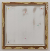 Objet Troublé<br>59,6 square: Renoband & pigments on wall paint onto Allgrund & Perfect Finish on wood in wood